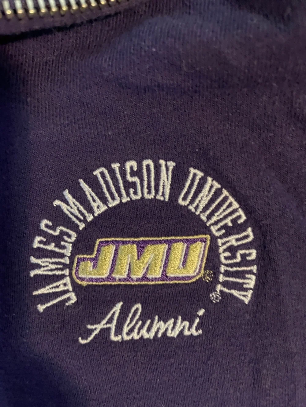 JMU - Relaxed Fit Purple Pullover - Sporty Quarter-Zip - Picture 3 of 4